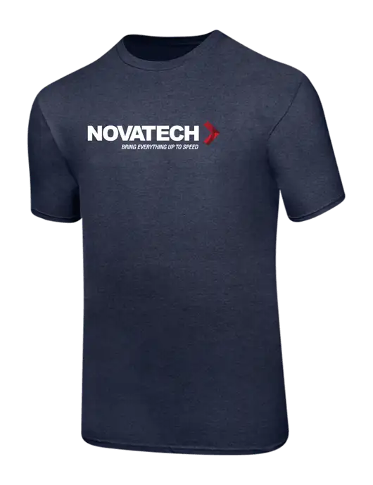 Ring Spun Heather Navy 4.5 oz T-Shirt w/Novatech Logo