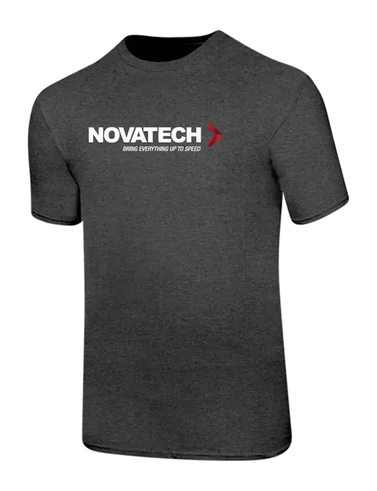 Ring Spun Dark Heather Grey 4.5 oz T-Shirt w/Novatech Logo
