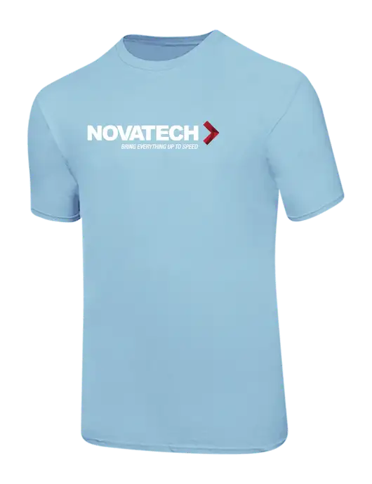 Ring Spun Light Blue 4.5 oz T-Shirt w/Novatech Logo