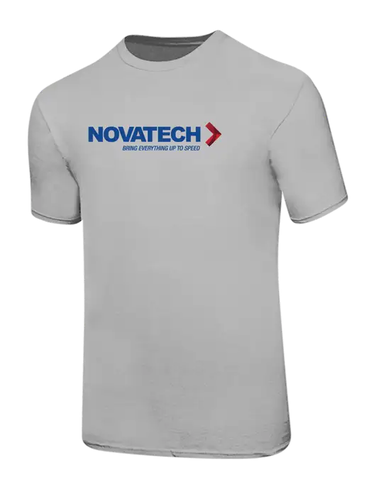 Ring Spun Silver 4.5 oz T-Shirt w/Novatech Logo