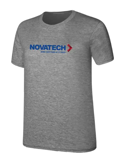 Womens Ring Spun Light Grey Heather 4.5 oz T-Shirt w/Novatech Logo