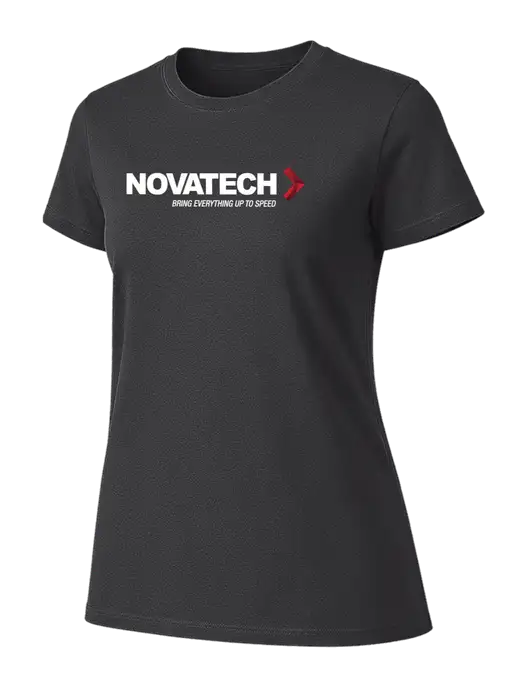 Womens Ring Spun Charcoal 4.5 oz T-Shirt w/Novatech Logo