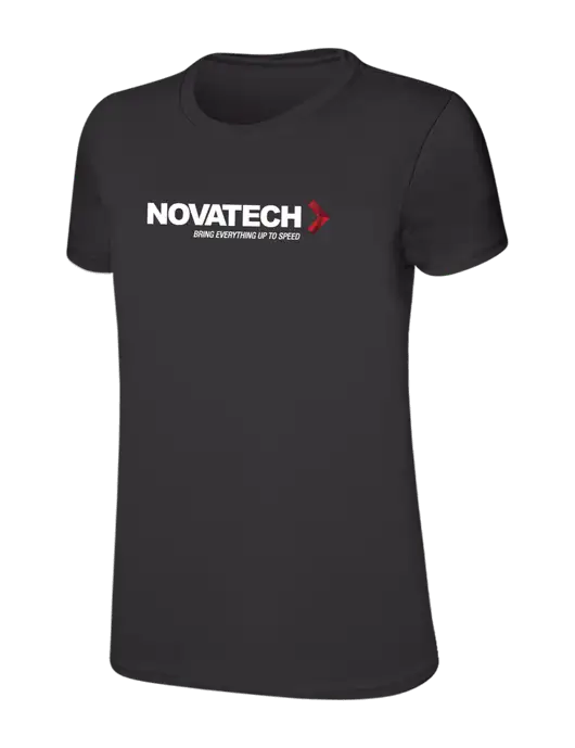 Womens Ring Spun Charcoal 4.5 oz T-Shirt w/Novatech Logo