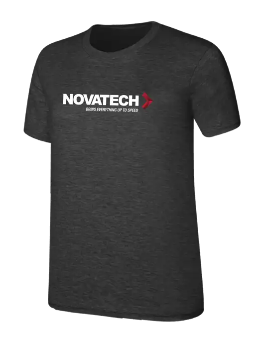Womens Ring Spun Dark Heather Grey 4.5 oz T-Shirt w/Novatech Logo