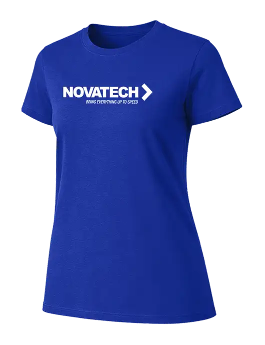 Womens Ring Spun Royal 4.5 oz T-Shirt w/Novatech Logo