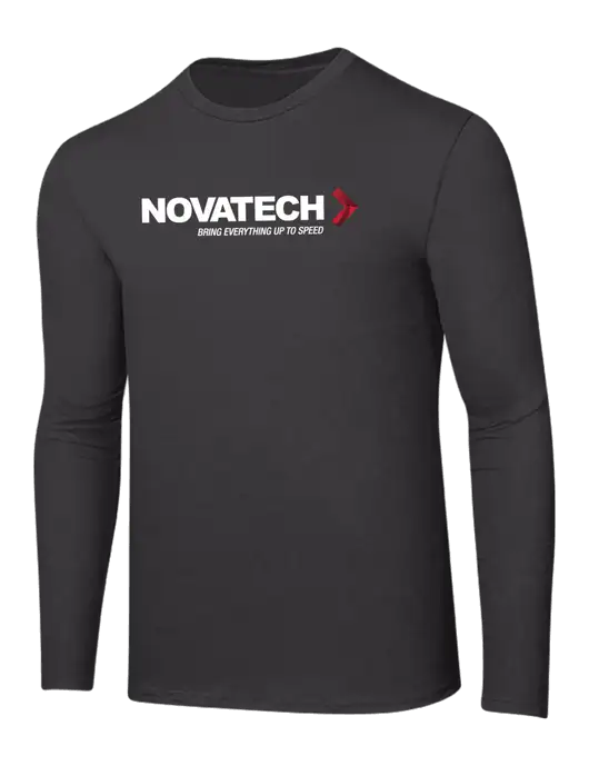 Ring Spun Charcoal 4.5 oz Long Sleeve T-Shirt w/Novatech Logo