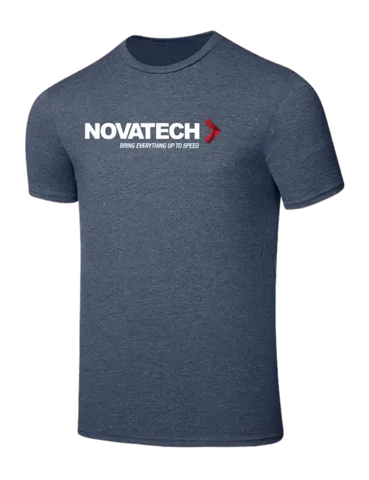 Seriously Soft Heathered Navy T-Shirt w/Novatech Logo