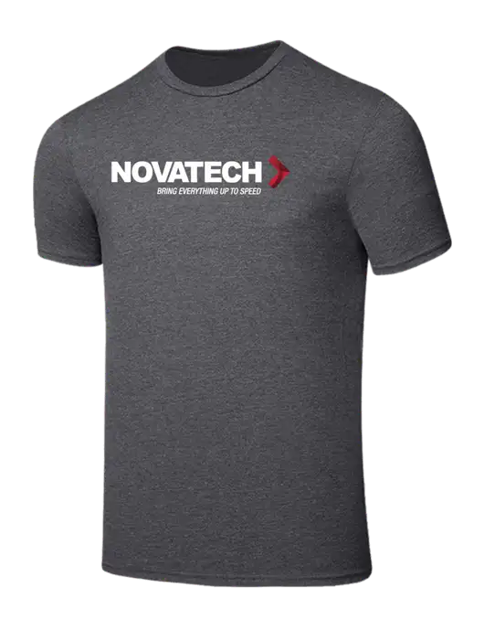 Seriously Soft Heathered Charcoal T-Shirt w/Novatech Logo