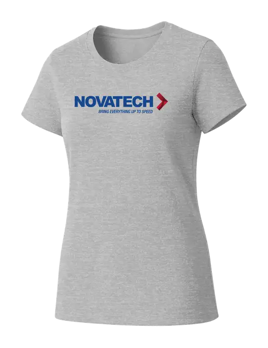 Womens Seriously Soft Light Heathered Grey T-Shirt w/Novatech Logo