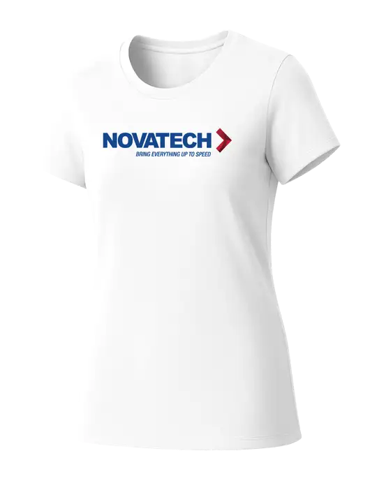 Womens Seriously Soft White T-Shirt w/Novatech Logo