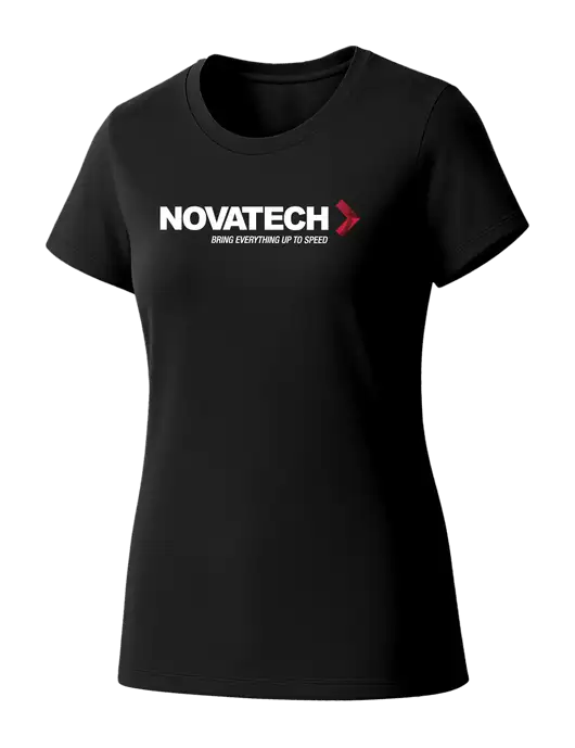 Womens Seriously Soft Black T-Shirt w/Novatech Logo