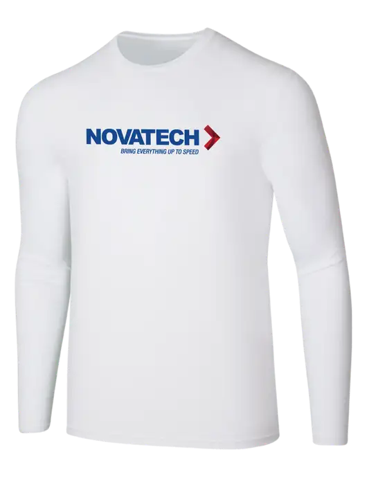 Seriously Soft White Long Sleeve T-Shirt w/Novatech Logo