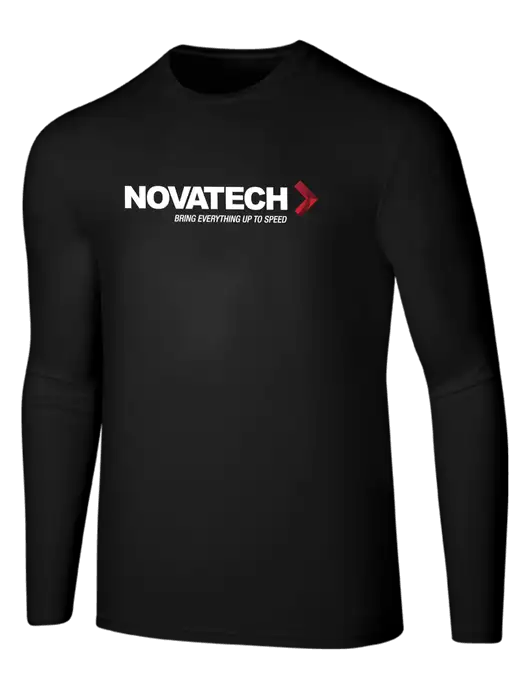 Seriously Soft Black Long Sleeve T-Shirt w/Novatech Logo