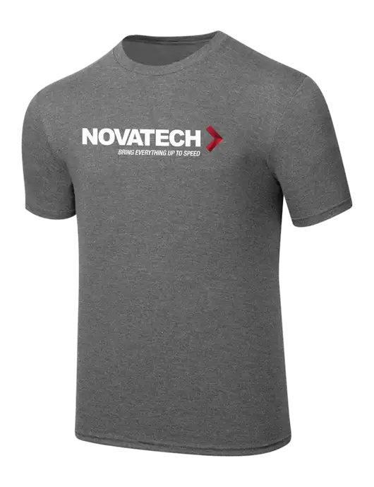 Simply Soft Heathered Medium Grey 4.5oz  Poly/Combed Ring Spun Cotton T-Shirt w/Novatech Logo