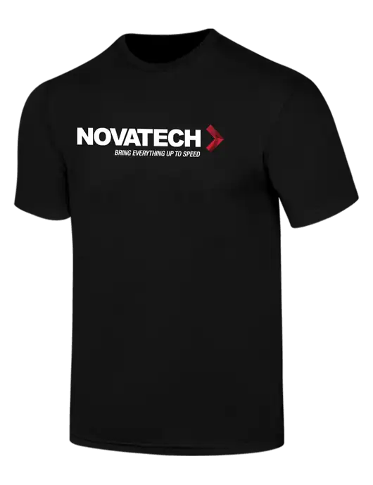 Simply Soft Black 4.5oz  Poly/Combed Ring Spun Cotton T-Shirt w/Novatech Logo