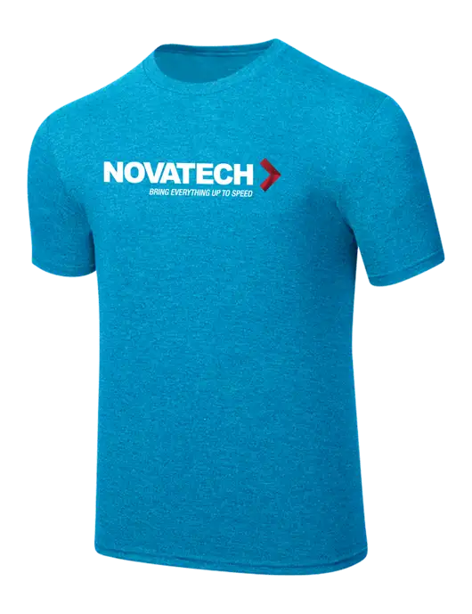 Simply Soft Sapphire Blue Frost 4.5oz  Poly/Combed Ring Spun Cotton T-Shirt w/Novatech Logo