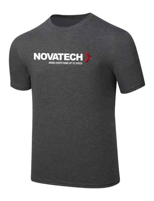 Simply Soft Heathered Charcoal 4.5oz  Poly/Combed Ring Spun Cotton T-Shirt w/Novatech Logo