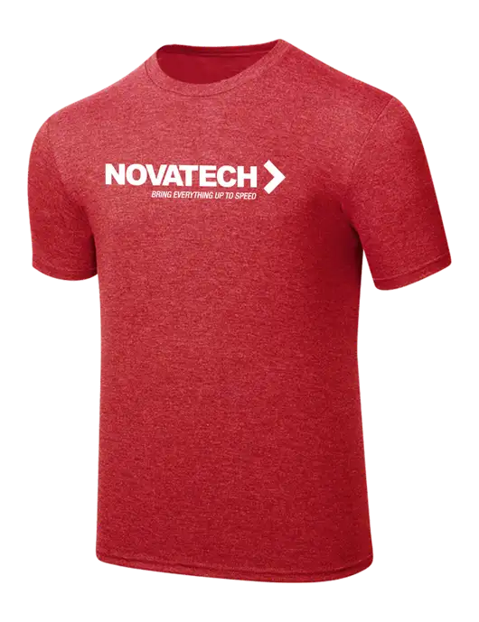 Simply Soft Red Frost 4.5oz  Poly/Combed Ring Spun Cotton T-Shirt w/Novatech Logo