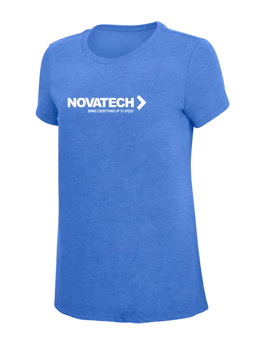 Womens Simply Soft Royal Frost 4.5oz  Poly/Combed Ring Spun Cotton T-Shirt w/Novatech Logo