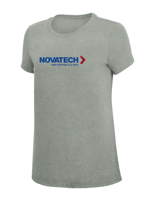 Womens Simply Soft Grey Frost 4.5oz  Poly/Combed Ring Spun Cotton T-Shirt w/Novatech Logo