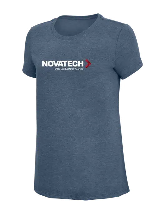 Womens Simply Soft Navy Frost 4.5oz  Poly/Combed Ring Spun Cotton T-Shirt w/Novatech Logo