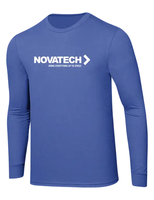 Simply Soft Long Sleeve Royal Frost 4.5 oz, Poly/Combed Ring Spun Cotton T-Shirt w/Novatech Logo