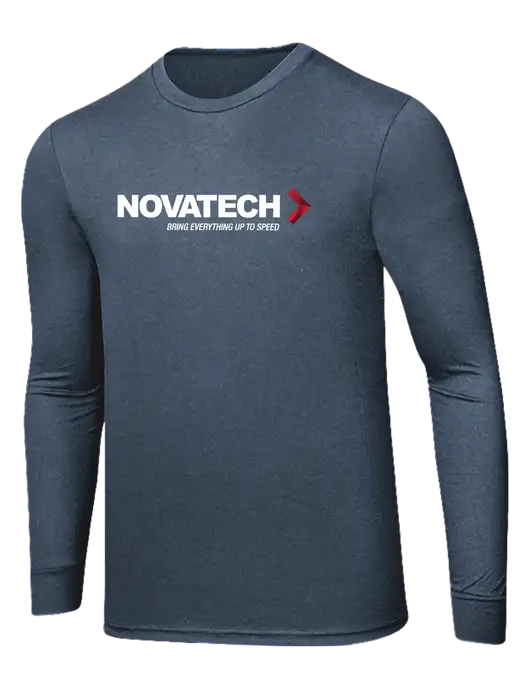 Simply Soft Long Sleeve Navy Frost 4.5 oz, Poly/Combed Ring Spun Cotton T-Shirt w/Novatech Logo