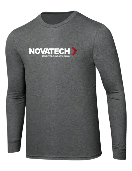 Simply Soft Long Sleeve Medium Grey Frost 4.5 oz, Poly/Combed Ring Spun Cotton T-Shirt w/Novatech Logo