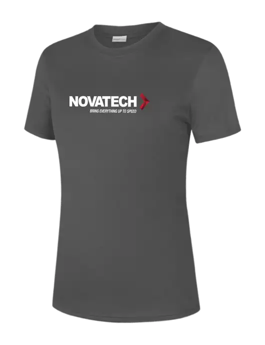  Womens Dark Grey PosiCharge Competitor Tee w/Novatech Logo