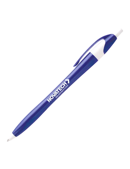Novella Royal/White Executive Pen - Blue Ink w/Novatech Logo