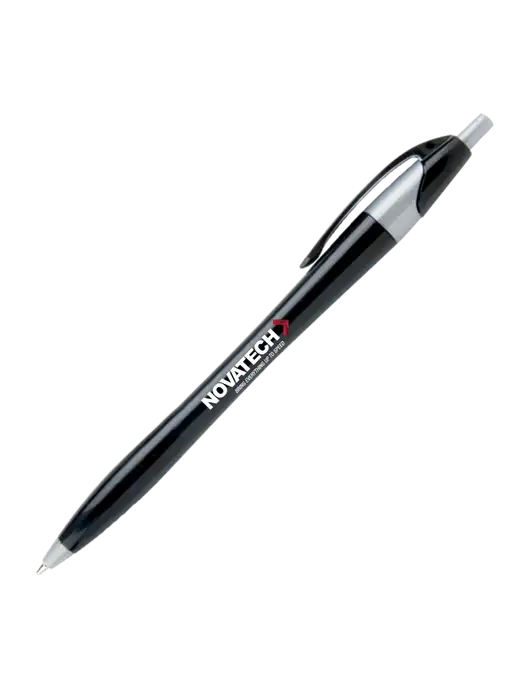 Novella Black/Silver Corporate Pen - Blue Ink w/Novatech Logo