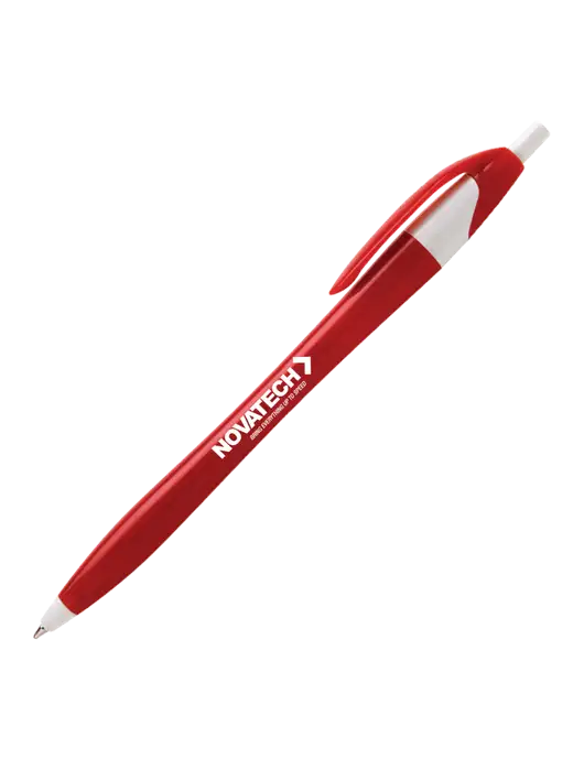 Novella Red/White Executive Pen - Blue Ink w/Novatech Logo