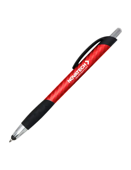Sunray Red Stylus Pen - Black Ink w/Novatech Logo