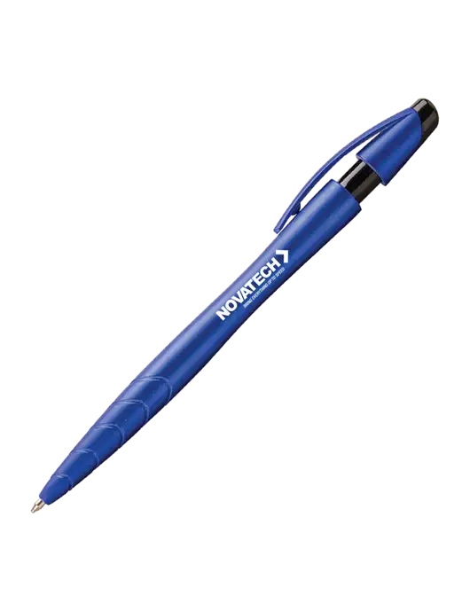 Awali Blue Metallic Pen - Black Ink w/Novatech Logo