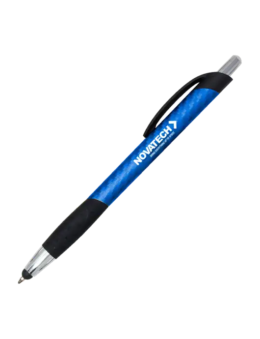 Sunray Blue Stylus Pen - Black Ink w/Novatech Logo