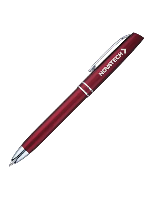 Maroon Anguilla Black Ink Pen w/Novatech Logo
