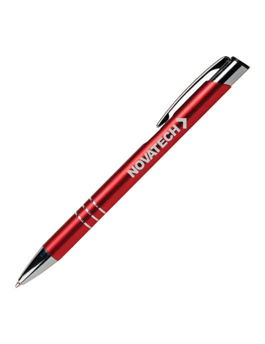 Laurent Red Pen - Black Ink w/Novatech Logo