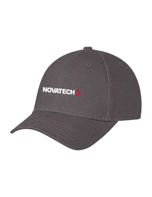 Medium Dark Grey Structured Soft Snap Closure Hook & Loop Cap w/Novatech Logo