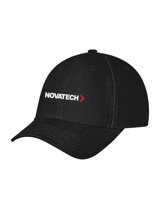 Black Structured Soft Snap Closure Hook & Loop Cap w/Novatech Logo