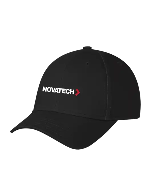 Black Structured Cap Hook & Loop w/Novatech Logo