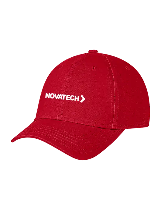Red Structured Soft Snap Closure Hook & Loop Cap w/Novatech Logo