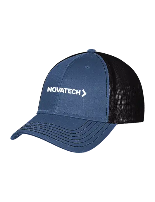 Dark Royal/Black Mesh Trucker Cap Snap Back w/Novatech Logo