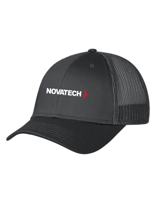 Charcoal Mesh Trucker Cap Snap Back w/Novatech Logo