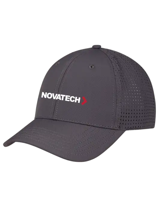 Charcoal Performance Stretchable Cap Hook & Loop w/Novatech Logo