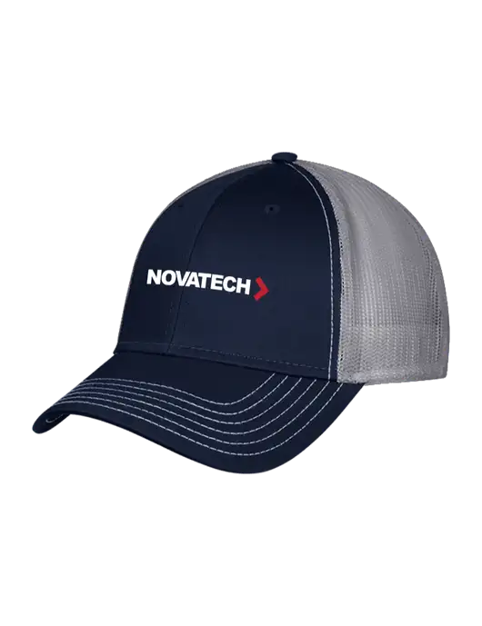 Navy/Grey Mesh Trucker Cap Snap Back w/Novatech Logo