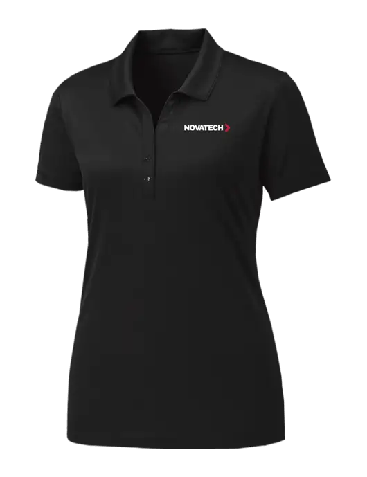 Womens Black PosiCharge Competitor Polo w/Novatech Logo