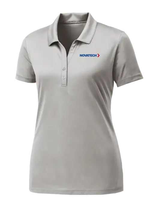 Womens Very Light Grey PosiCharge Competitor Polo w/Novatech Logo