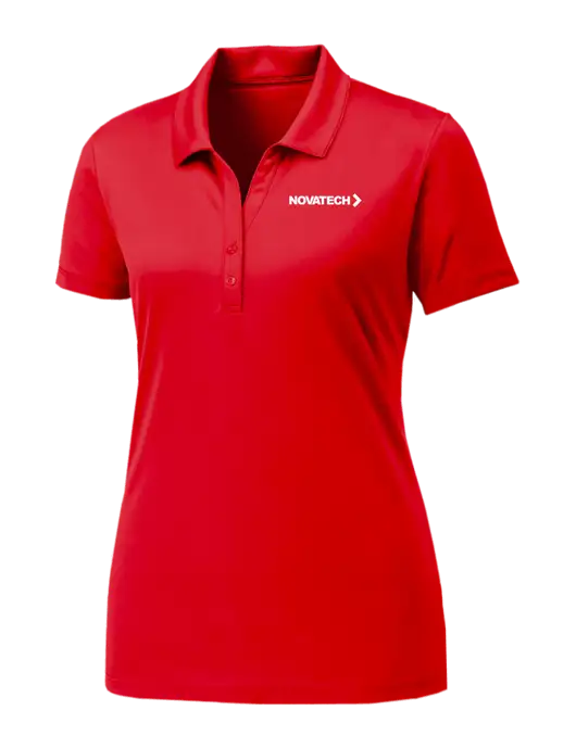 Womens Red PosiCharge Competitor Polo w/Novatech Logo