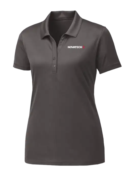 Womens Dark Grey PosiCharge Competitor Polo w/Novatech Logo