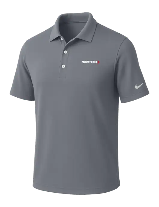 NIKE Medium Grey Dri-Fit Micro Pique Polo w/Novatech Logo